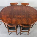 anish Mid-Century Dining Set – Teak Extension Table and 6 Chairs, 1960s