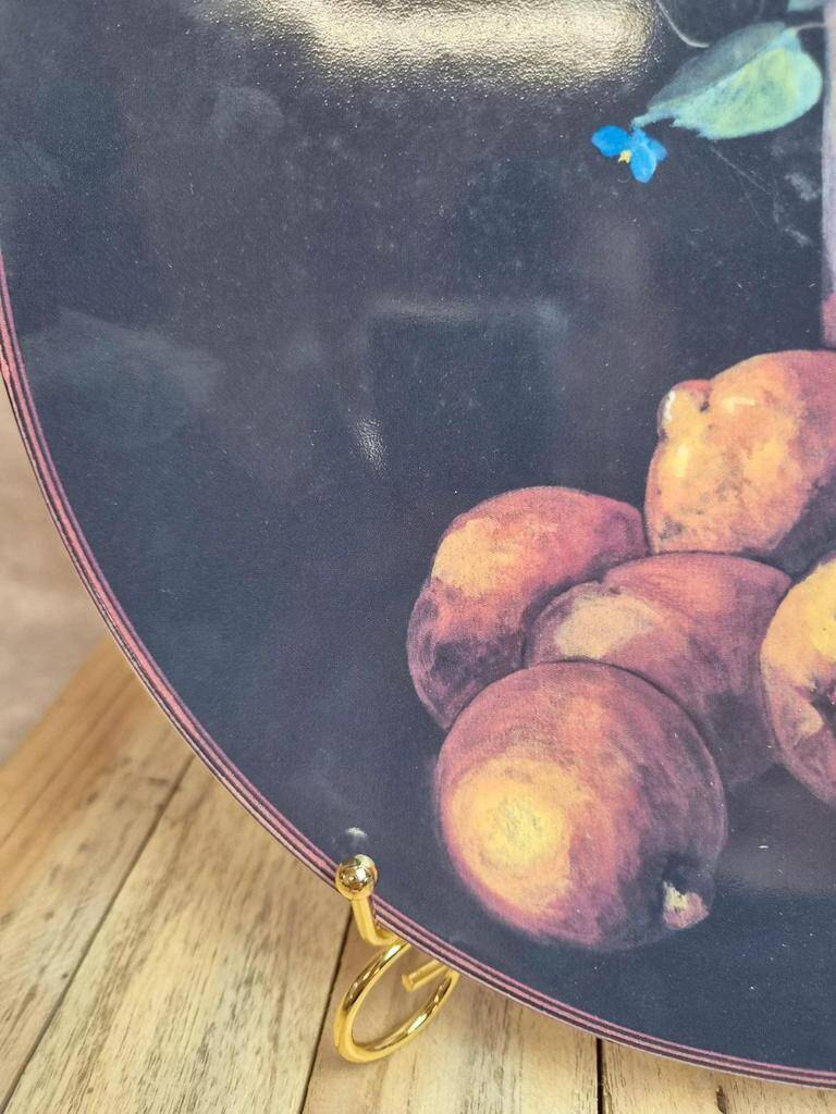 Large Gien plate Cueillette D. Lalande 30 cm – Fruit & violet decoration