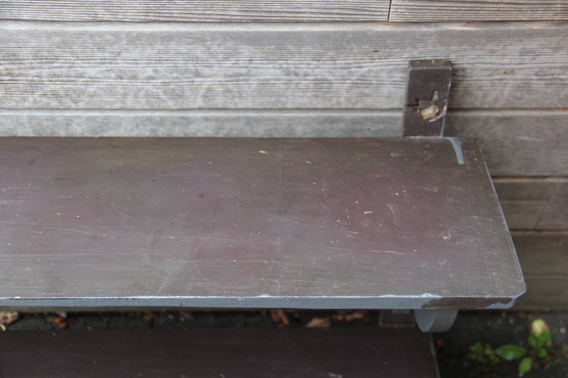 Old workshop wall shelf