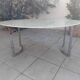 Carrara marble and chrome dining table, vintage Italy, 70s style
