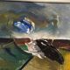 Huile sur toile originale suédoise – “Composition” par Holger Karlson