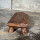 Small stool, footrest in organic blond teak monoxyle wabi-sabi L31