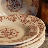 Six antique plates opaque porcelain from GIEN, service "Osborne"