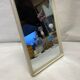 Vintage bakelite white barber mirror