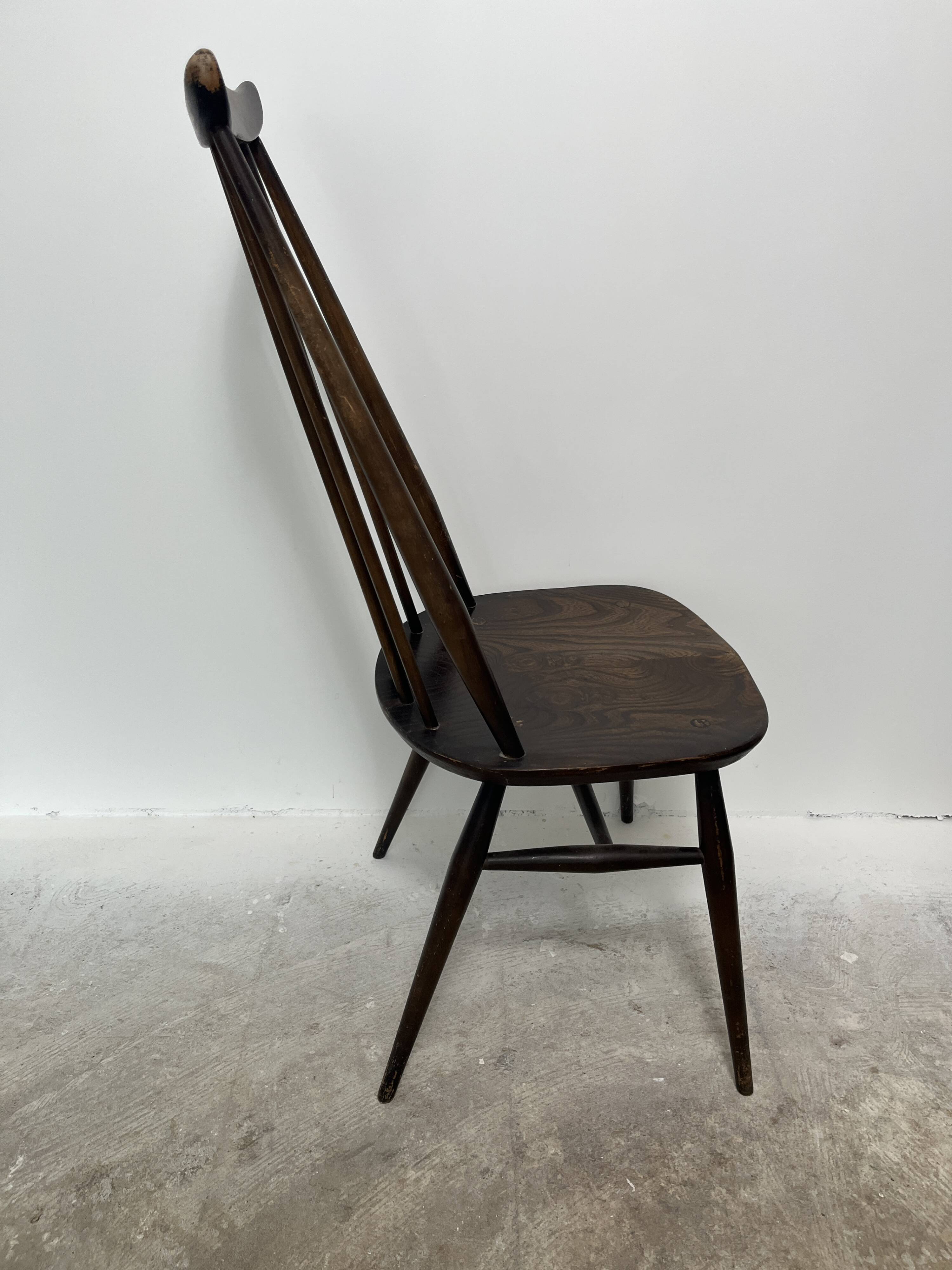 Set of 3 Ercol Goldsmith Scandinavian style wooden chairs