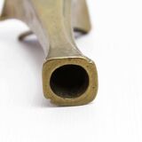 Brutalist bronze candle holder