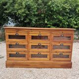 Grain chest of drawers with 9 glass drawers