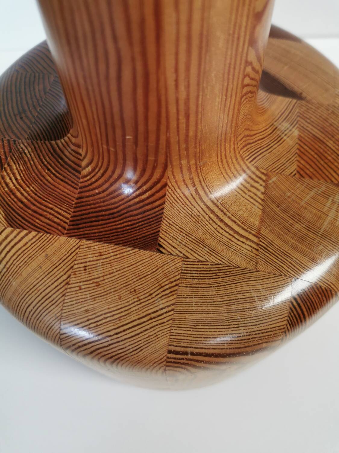 Grand Pied de Lampe Bois tourné Vintage