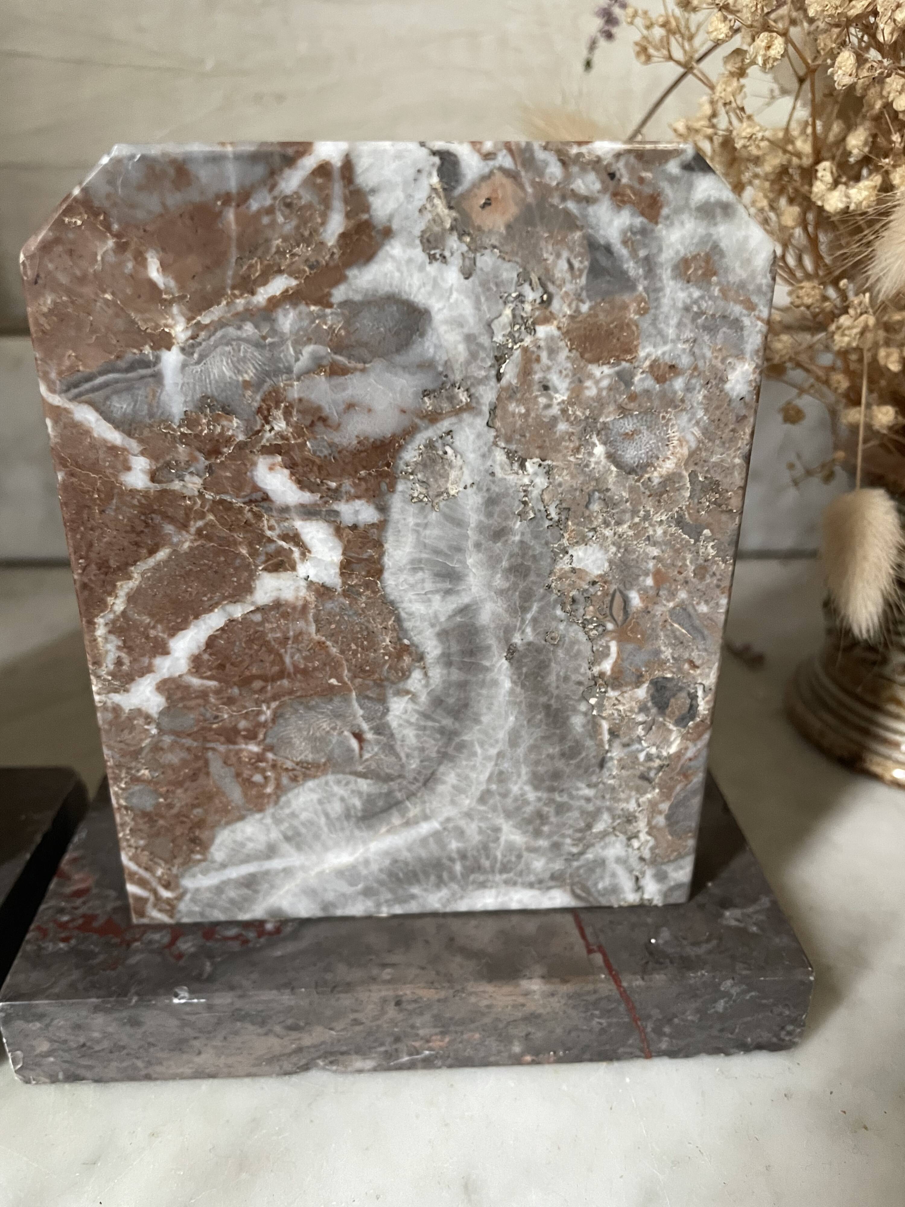 Art Deco marble bookends