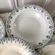 Set of 6 hollow plates Terre de Fer mismatched late nineteenth