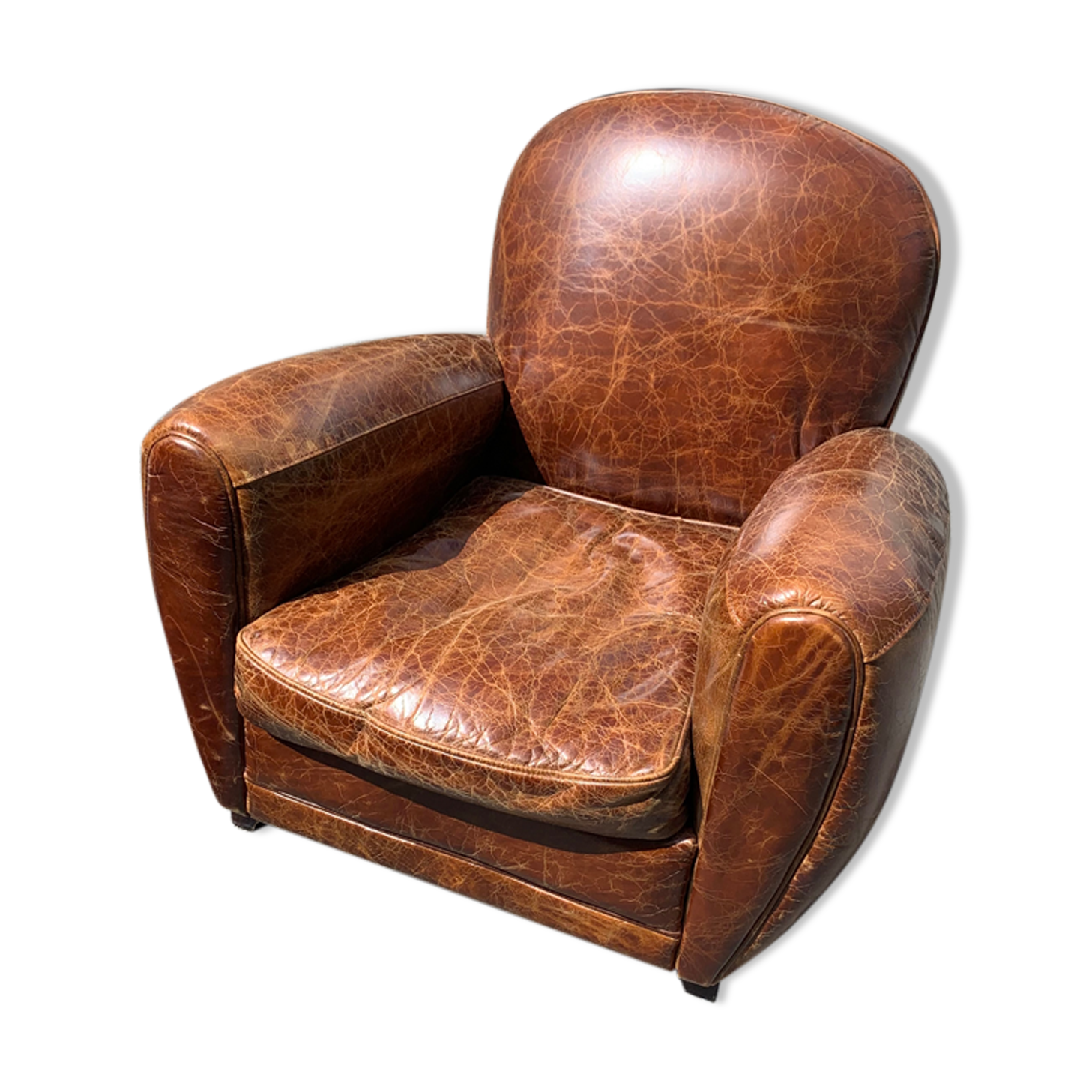 Leather club armchair