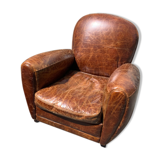 Leather club armchair