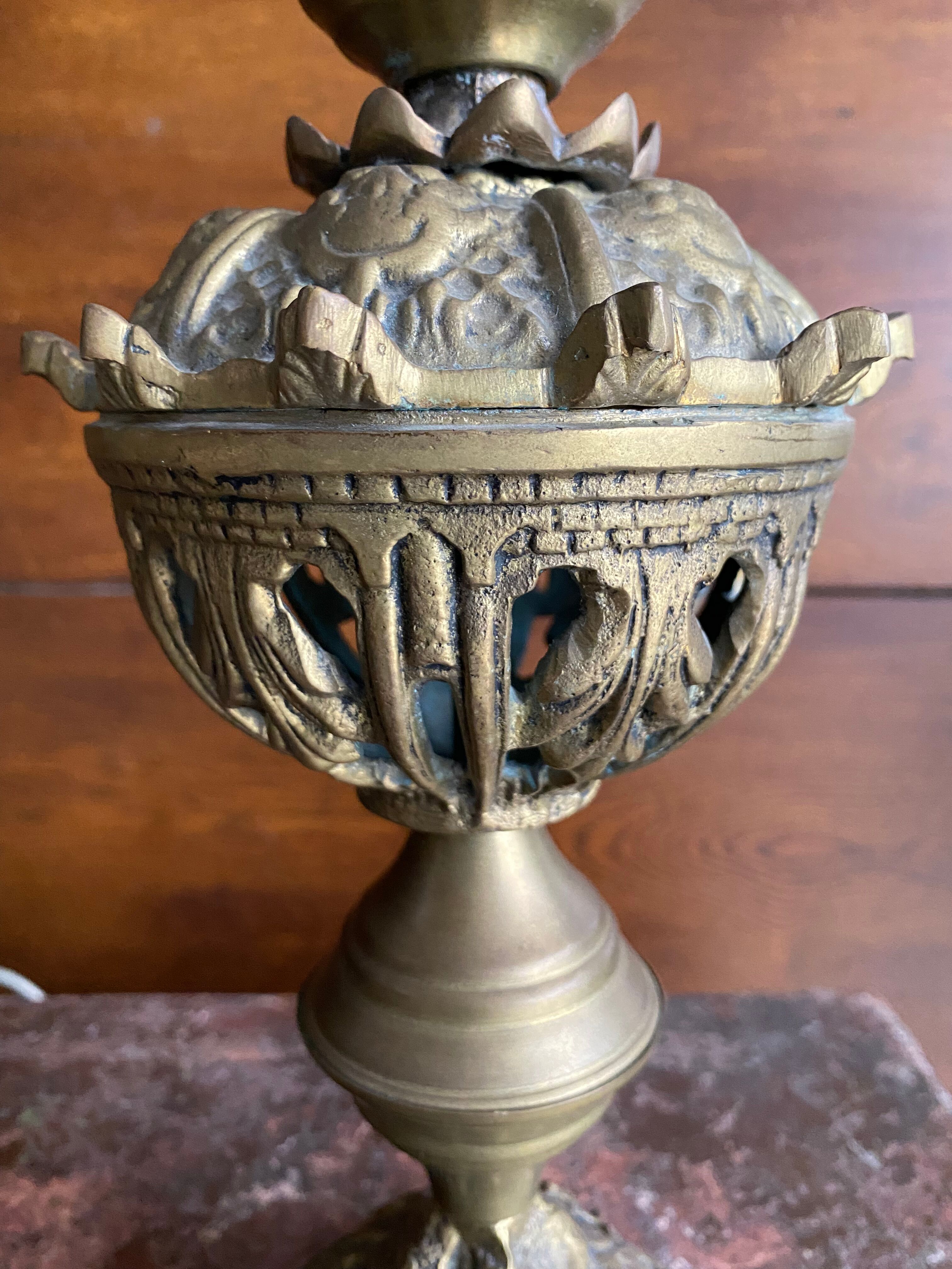 Pair of lamps bronze 1900 baroque