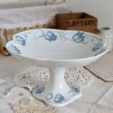 Large pedestal dish - Tircis model - Antique earthenware tableware set from Sarreguemines