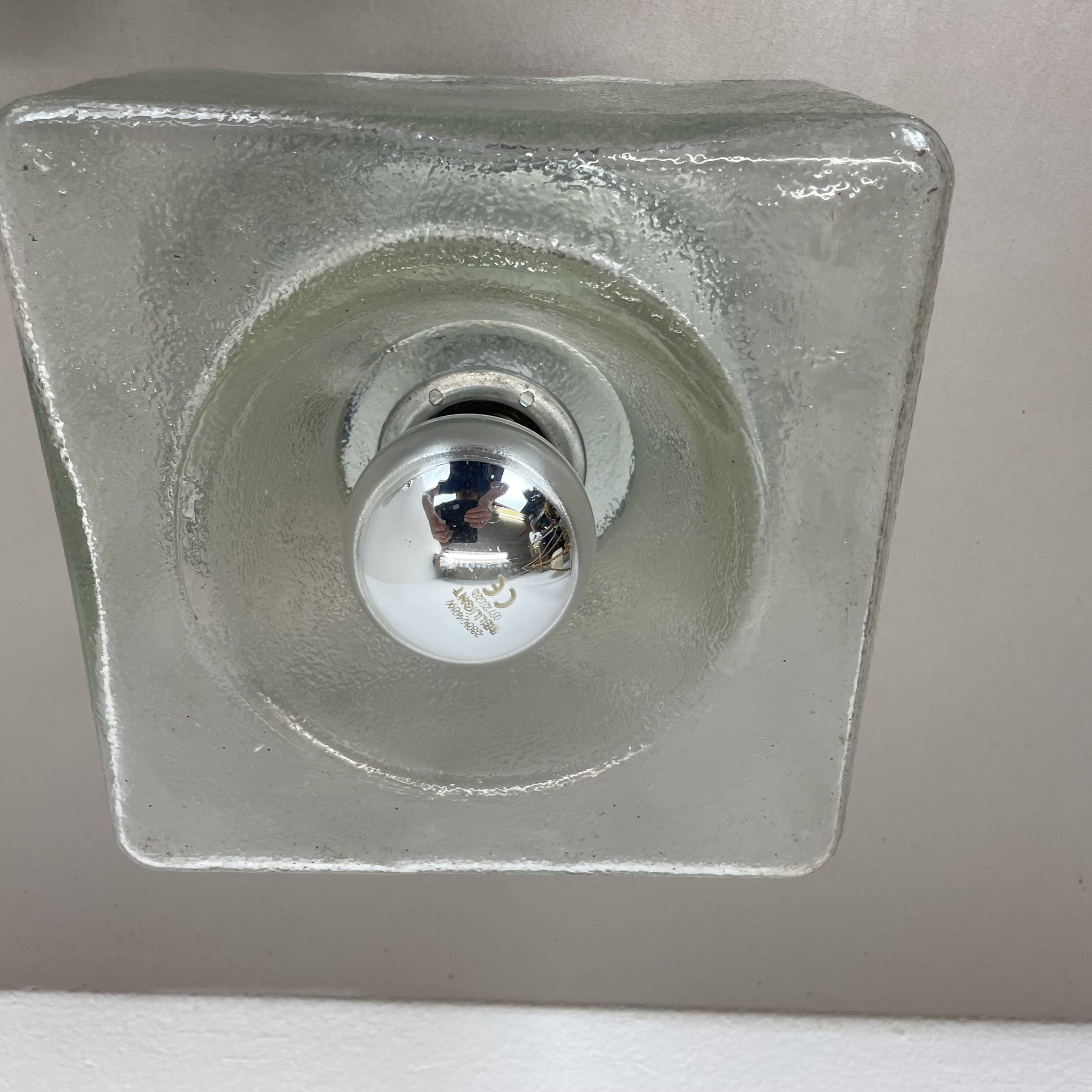 set of 2 CUBIC Ice Glass Ceiling Light, by J. T. Kalmar Lights, Austria
