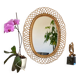 Large mirror by Franco Albini in rattan and bamboo, Italy 1960s.