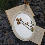 Oval wooden mirror
