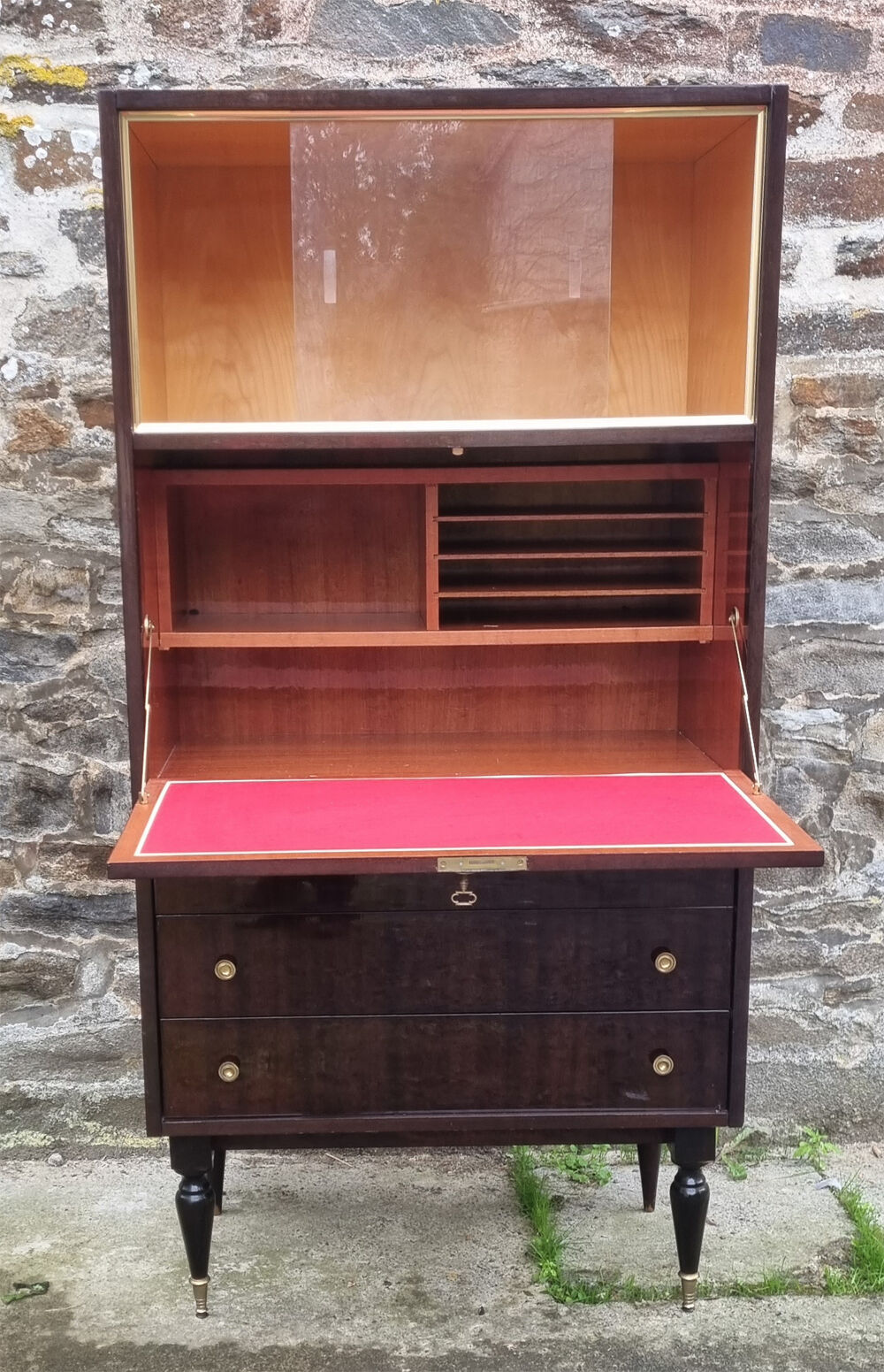 Desk, chest of drawers, shelves, library, vintage, 50s - 60s