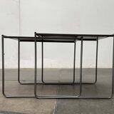 Postmodern perforated metal nesting side tables from Ikea, 1980s, set of 2.