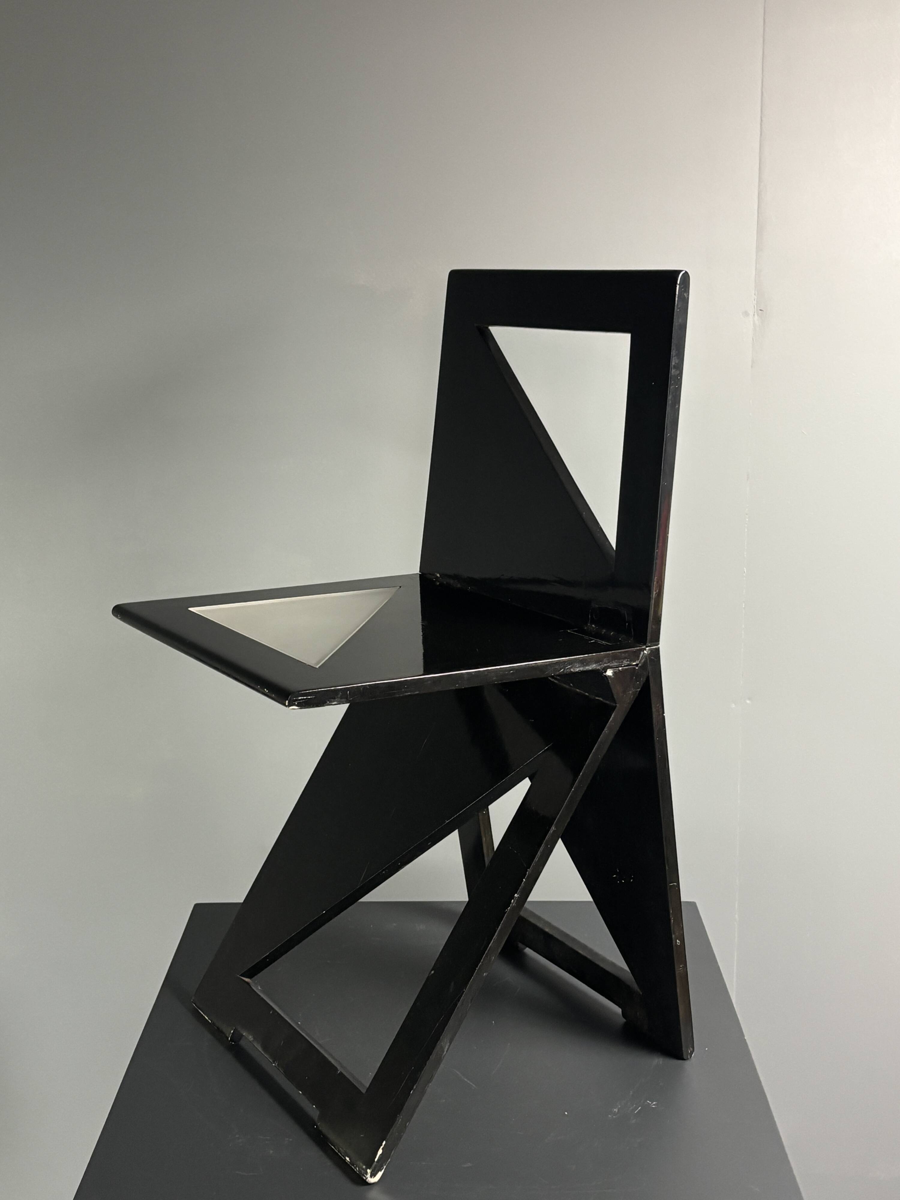 Dutch post modern foldable side chair, Eindhoven Design Academy, 1980s