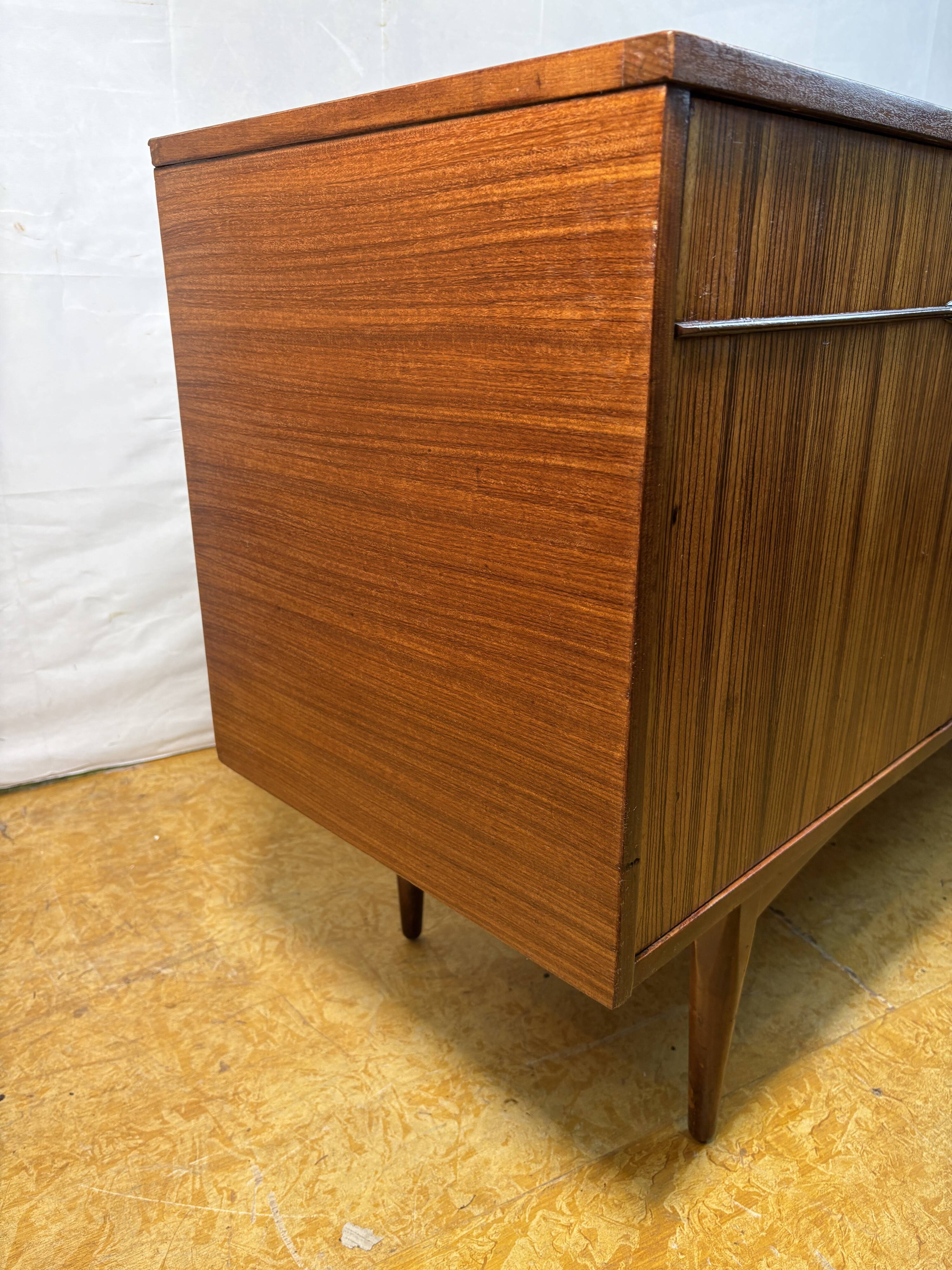 Mid-Century Retro Vintage Teak & Zebrano Wood Sideboard by Elliots of Newbu