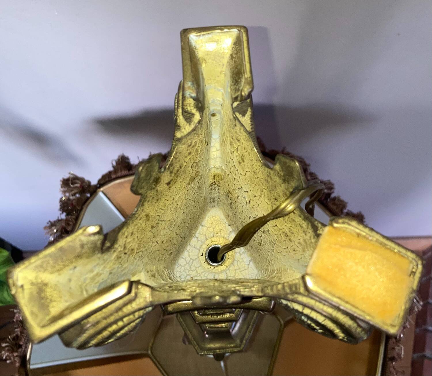 Pic candle living room lamp in solid brass, 20th century