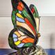 Stained glass butterfly lamp