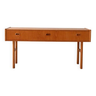 Banc d'entrée scandinave en chêne avec tiroirs des années 1960