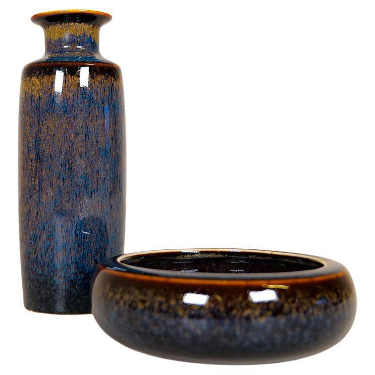 Bowl and modern vase from the mid-century Rörstrand Carl Harry Stålhane, Sweden, 1950s.