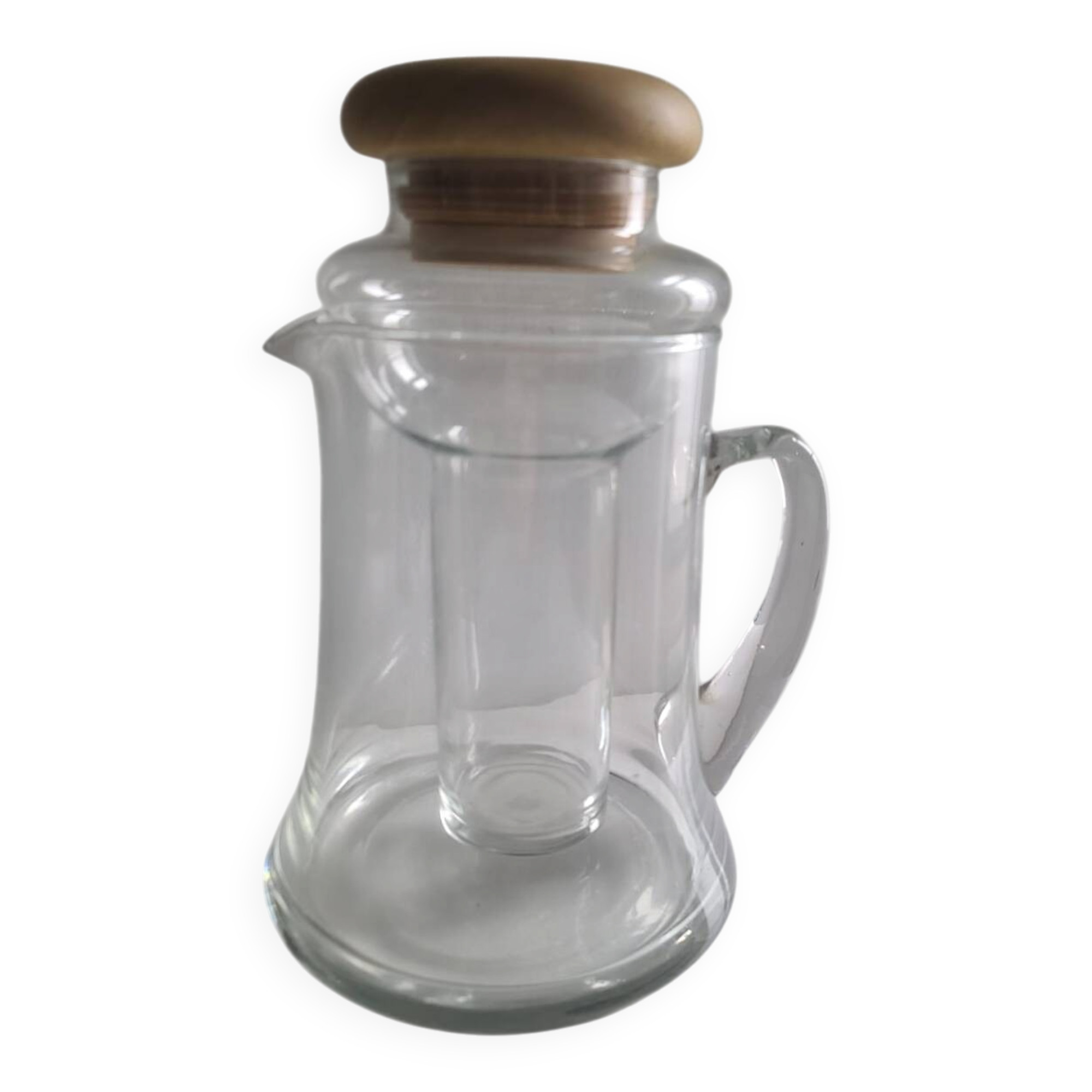 Borosilicate glass pitcher with infuser and wooden lid #PIMR