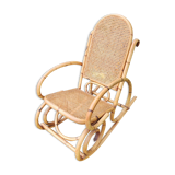 Rocking chair bamboo cannage