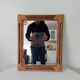 Vintage bamboo and rattan mirror from the 60s/70s, 50*40 cm.