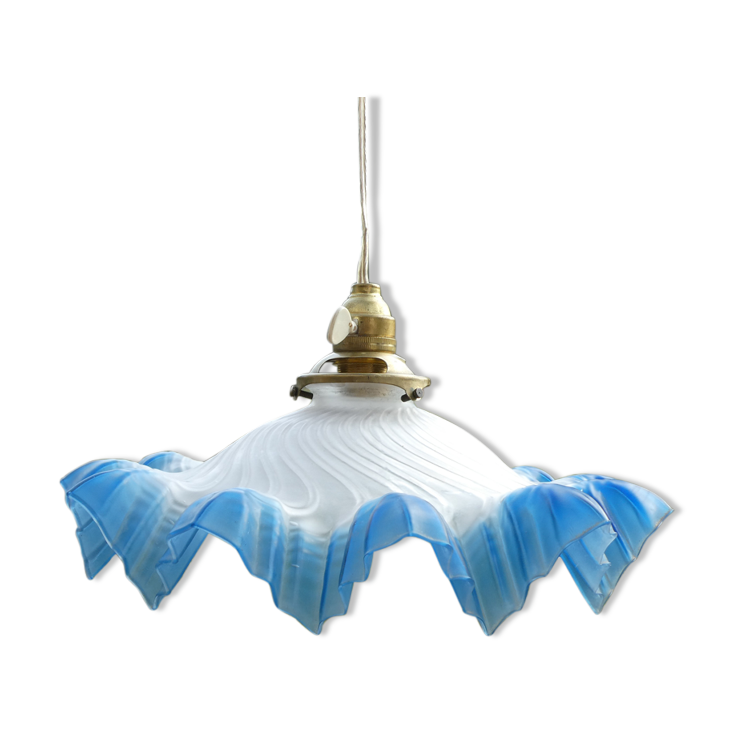 Vintage blue draped glass walkman