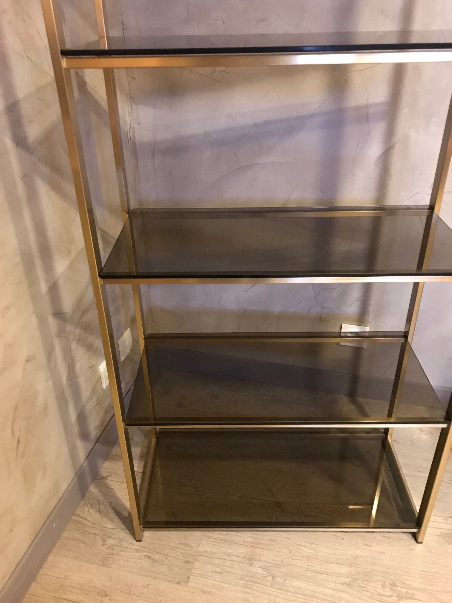 Brass and glass shelf