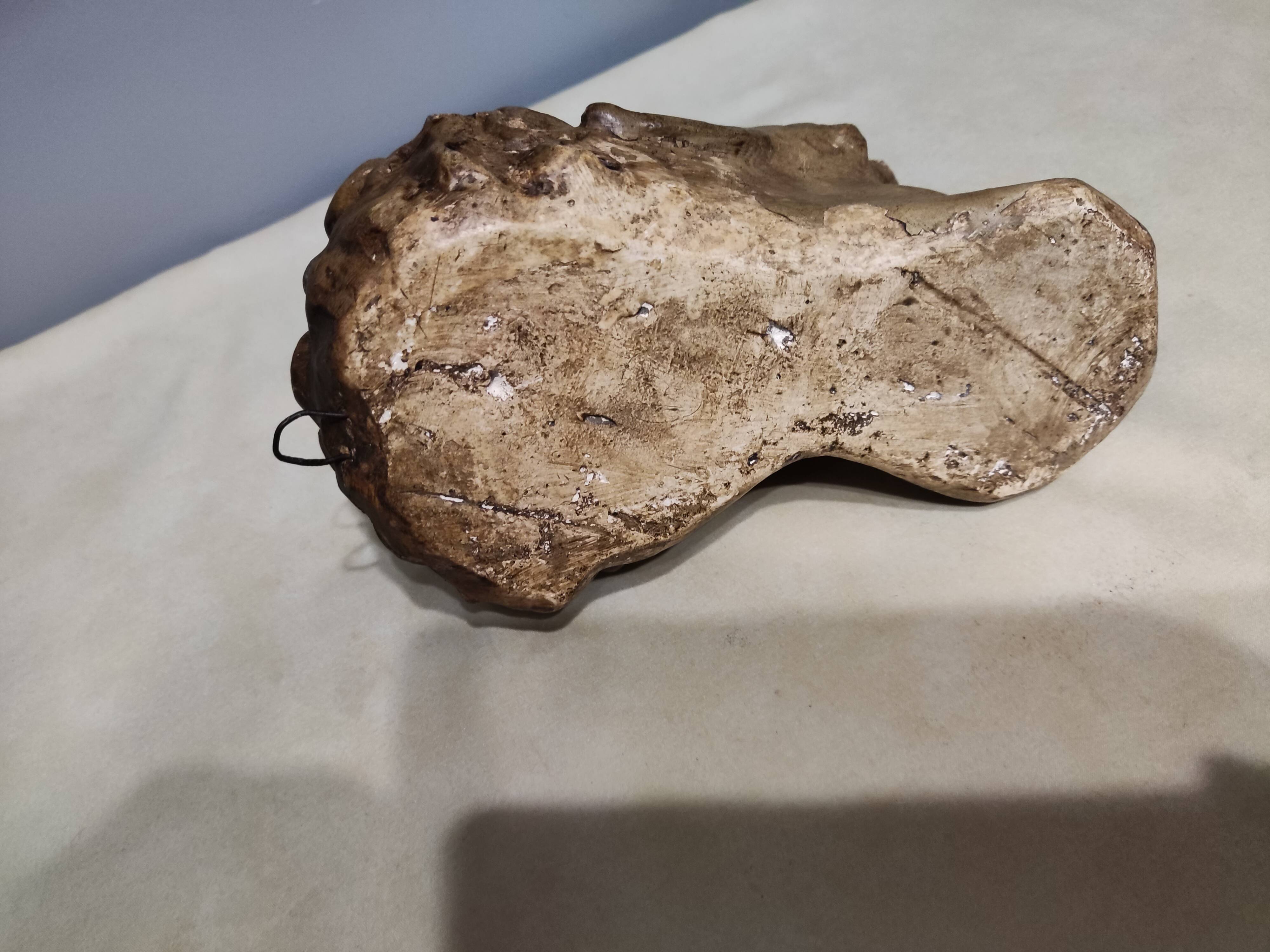 Head of satire in plaster