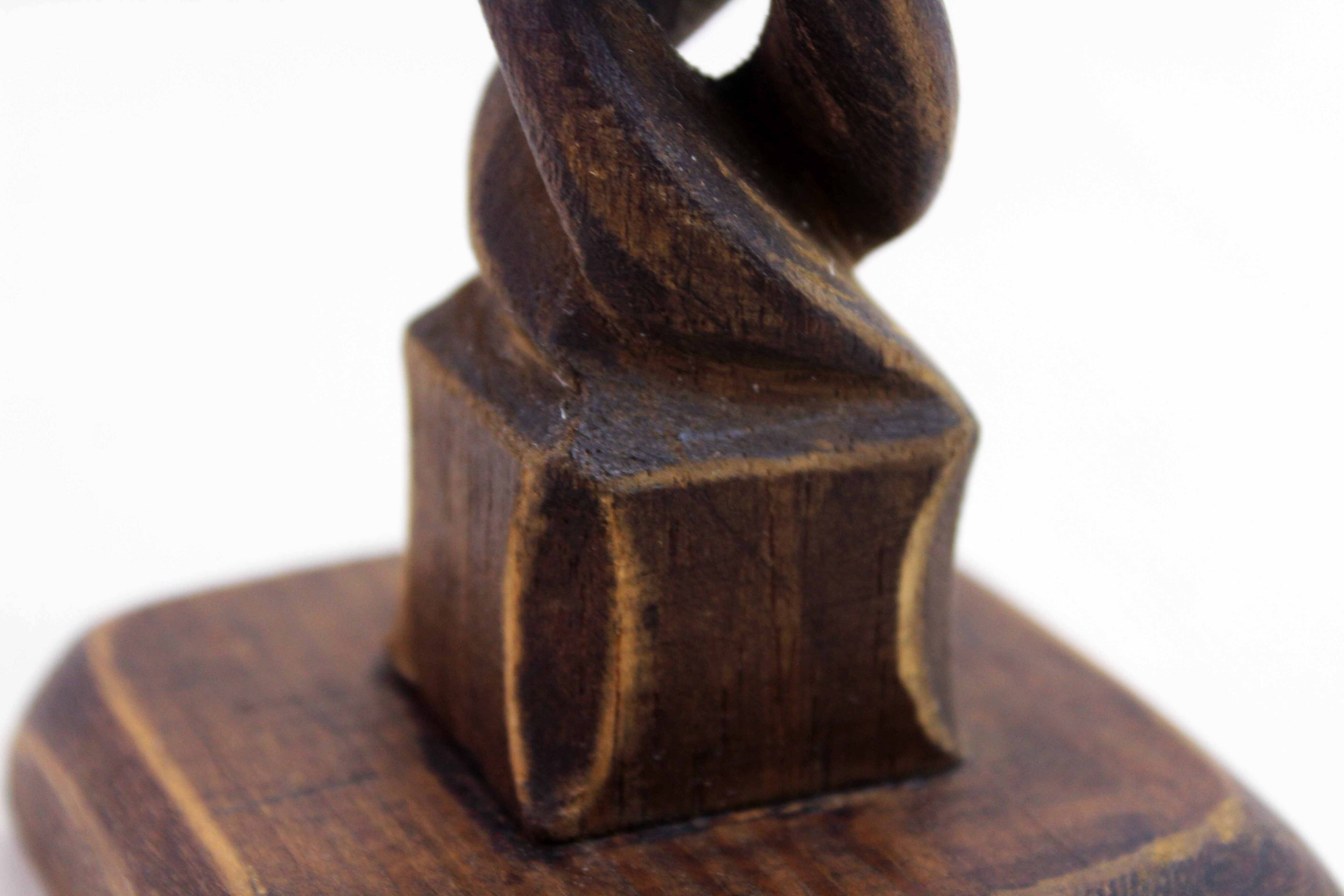 Carved wooden candle holder 1950