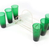 Glasses with metal basket