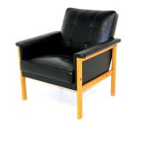 Fauteuil scandinave en simili-cuir, Suède, 1950