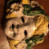 Set of 4 bacchus masks four seasons italy ceramic
