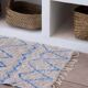 Recycled cotton handmade rug - Reversible - Blue
