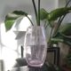 Artisanal vase in pink/transparent bubbled glass