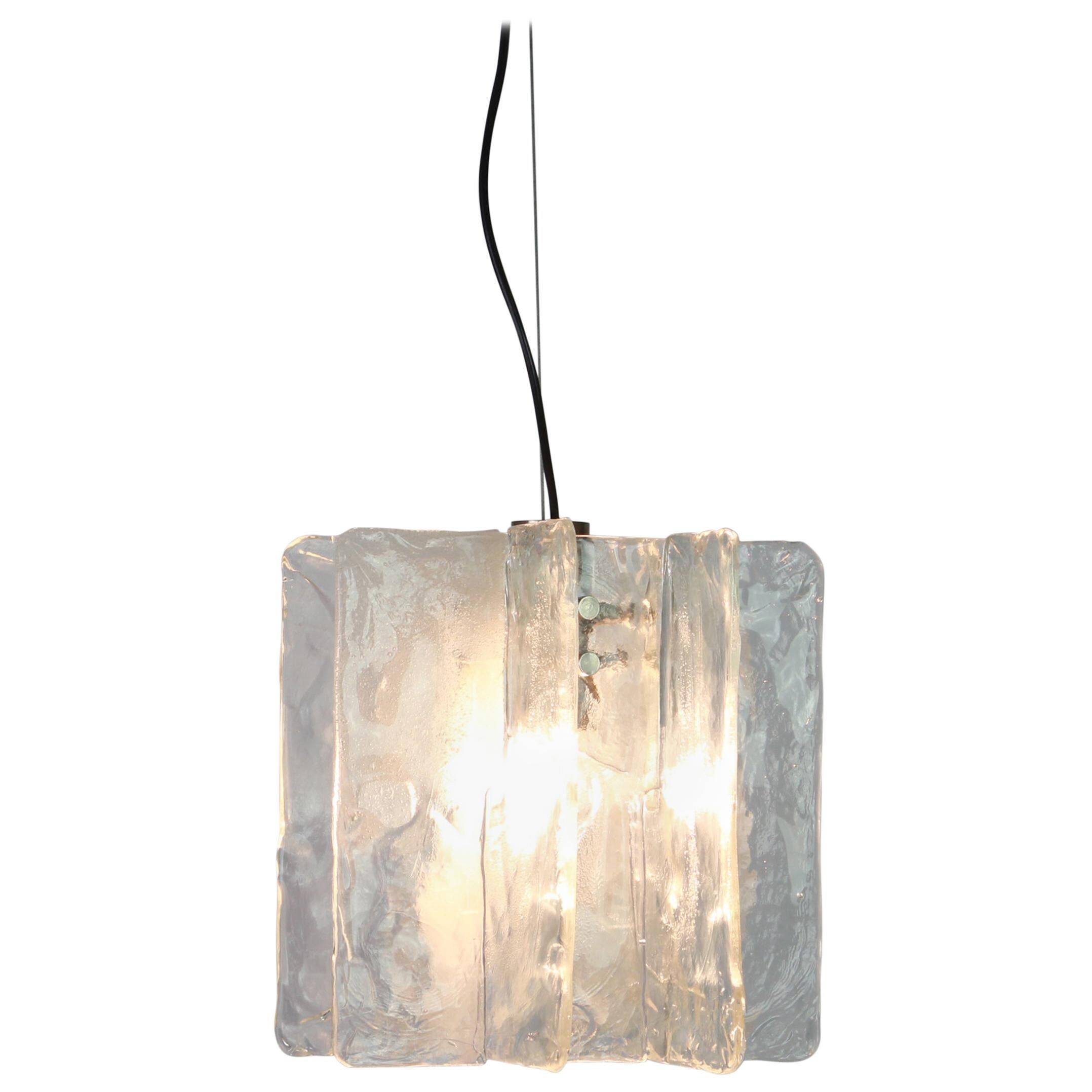 1 of 2 Murano glass chandeliers designed by Carlo Nason for Mazzega, 1970s.