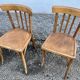 Série de 5 chaises bistrot bohème hêtre - vintage - 1950