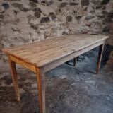 Farm table in solid oak, beech, and pine, early 20th century.
