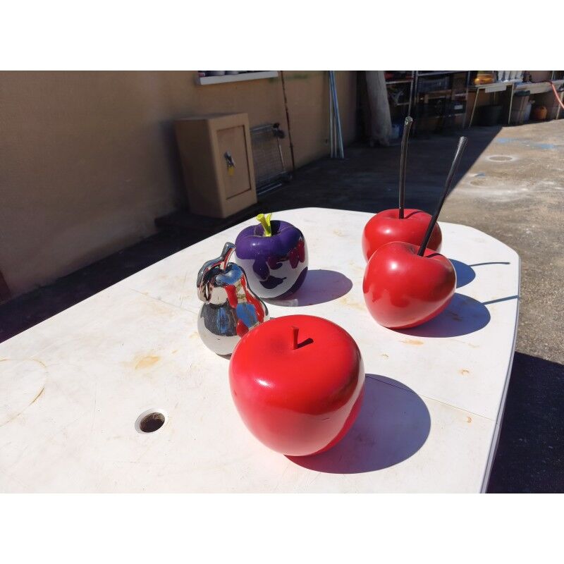 Vintage fruit set in resin and earthenware