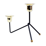 Double metal and brass candle holder