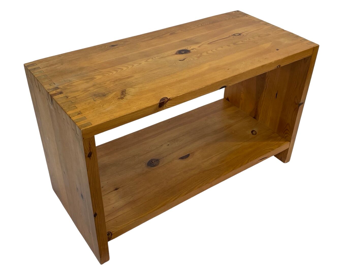 Vintage side table Ate van Apeldoorn Pine wood 1970s Dutch Design