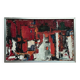 Original Swedish Oil On Canvas – “Cityscape In Red” By Holger Oijens (1907–2004) – Signed – Vintage & Framed