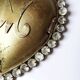 Ex-voto ancien cœur enflammé de Marie pomponne serti de strass, XIXe-XXe