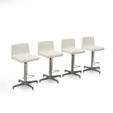 Stools with fibreglass seat by Vaghi, 1960s, set of 4